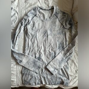 Lululemon multi dye white/grey/black swiftly tech long sleeve